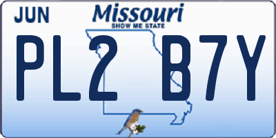 MO license plate PL2B7Y
