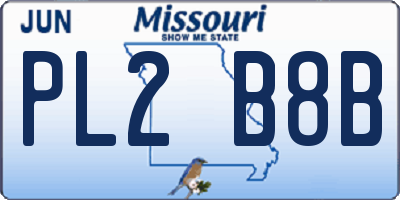 MO license plate PL2B8B