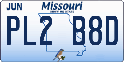 MO license plate PL2B8D