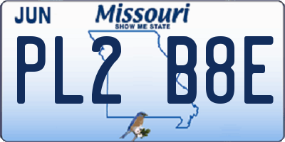 MO license plate PL2B8E