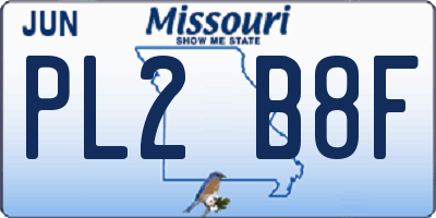 MO license plate PL2B8F
