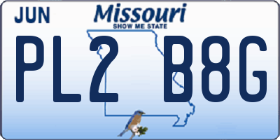 MO license plate PL2B8G