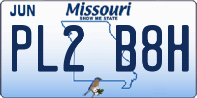 MO license plate PL2B8H