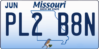 MO license plate PL2B8N