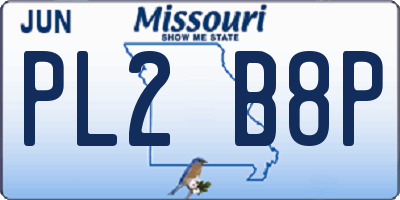 MO license plate PL2B8P
