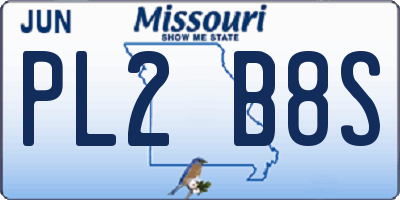 MO license plate PL2B8S