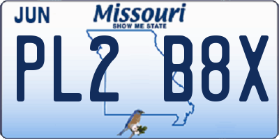 MO license plate PL2B8X