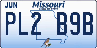 MO license plate PL2B9B