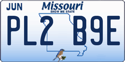 MO license plate PL2B9E