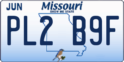 MO license plate PL2B9F