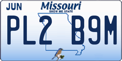 MO license plate PL2B9M