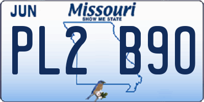 MO license plate PL2B9O