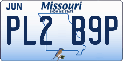 MO license plate PL2B9P
