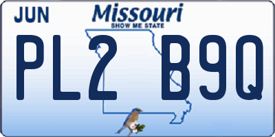 MO license plate PL2B9Q