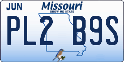 MO license plate PL2B9S