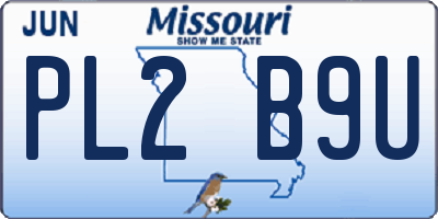 MO license plate PL2B9U