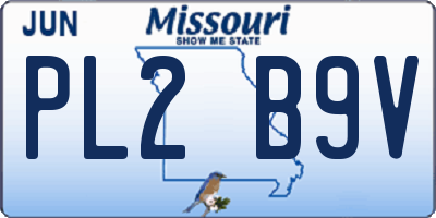 MO license plate PL2B9V