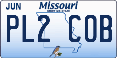 MO license plate PL2C0B