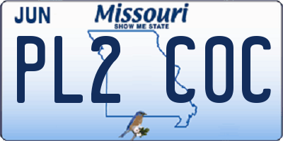 MO license plate PL2C0C