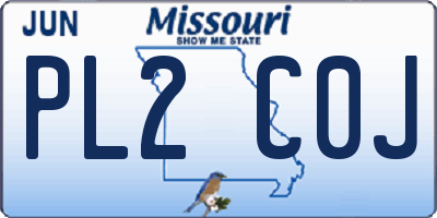 MO license plate PL2C0J