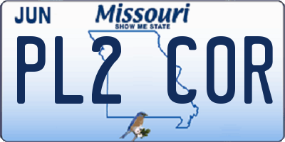 MO license plate PL2C0R