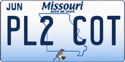 MO license plate PL2C0T