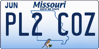 MO license plate PL2C0Z