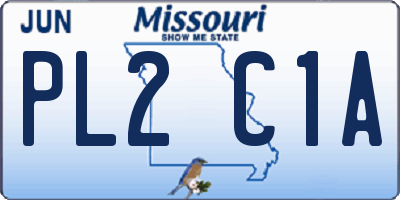 MO license plate PL2C1A