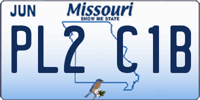 MO license plate PL2C1B