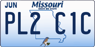 MO license plate PL2C1C
