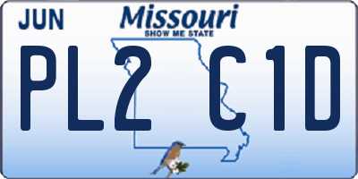 MO license plate PL2C1D