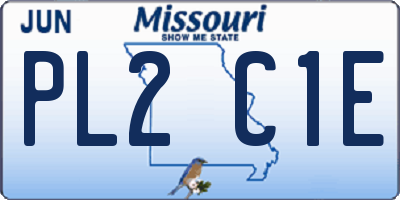 MO license plate PL2C1E