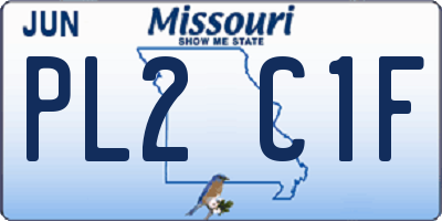 MO license plate PL2C1F