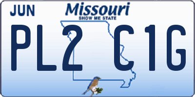 MO license plate PL2C1G