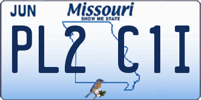 MO license plate PL2C1I