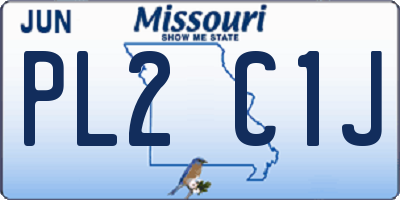 MO license plate PL2C1J