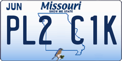 MO license plate PL2C1K
