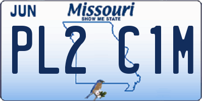 MO license plate PL2C1M