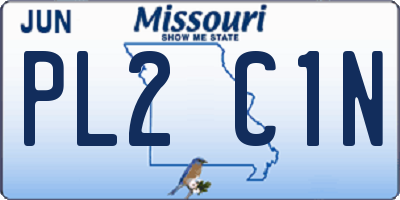 MO license plate PL2C1N