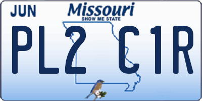MO license plate PL2C1R