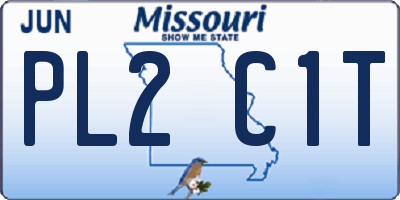 MO license plate PL2C1T