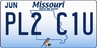 MO license plate PL2C1U