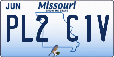 MO license plate PL2C1V