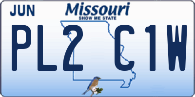 MO license plate PL2C1W