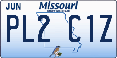 MO license plate PL2C1Z