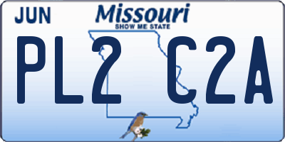 MO license plate PL2C2A