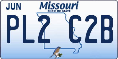 MO license plate PL2C2B