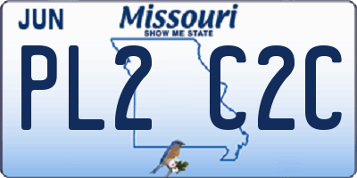 MO license plate PL2C2C