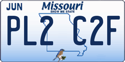 MO license plate PL2C2F