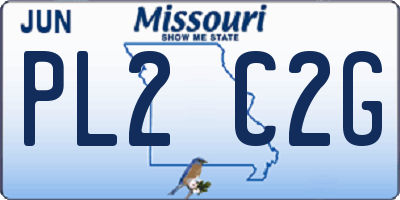 MO license plate PL2C2G